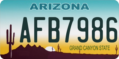 AZ license plate AFB7986