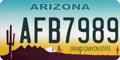 AZ license plate AFB7989