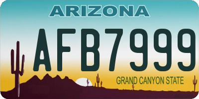 AZ license plate AFB7999