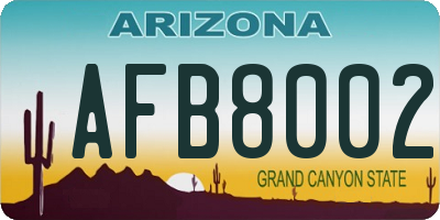 AZ license plate AFB8002