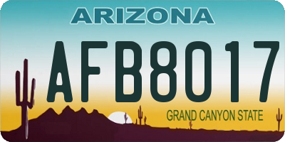 AZ license plate AFB8017