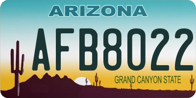 AZ license plate AFB8022