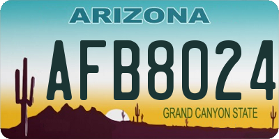 AZ license plate AFB8024