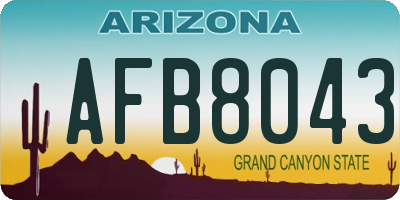AZ license plate AFB8043