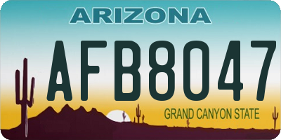 AZ license plate AFB8047
