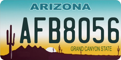 AZ license plate AFB8056