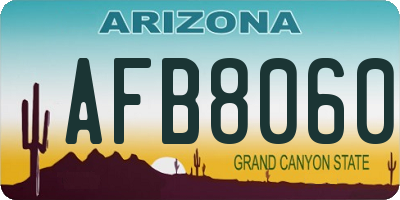 AZ license plate AFB8060
