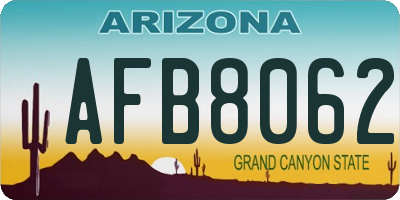 AZ license plate AFB8062