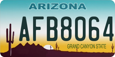 AZ license plate AFB8064