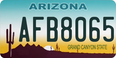 AZ license plate AFB8065