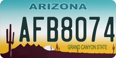 AZ license plate AFB8074