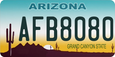 AZ license plate AFB8080