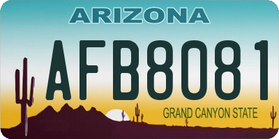 AZ license plate AFB8081