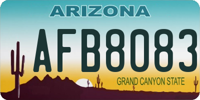 AZ license plate AFB8083