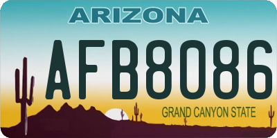 AZ license plate AFB8086