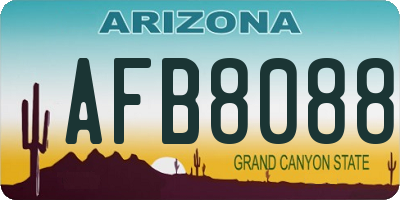 AZ license plate AFB8088
