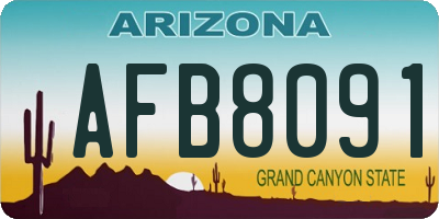AZ license plate AFB8091