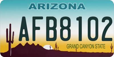 AZ license plate AFB8102