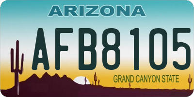 AZ license plate AFB8105