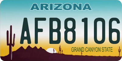 AZ license plate AFB8106