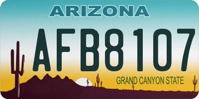 AZ license plate AFB8107