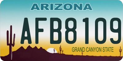 AZ license plate AFB8109