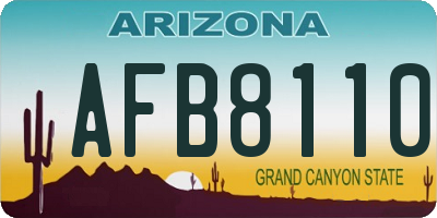 AZ license plate AFB8110