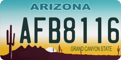 AZ license plate AFB8116