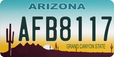 AZ license plate AFB8117