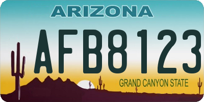 AZ license plate AFB8123