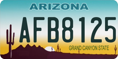 AZ license plate AFB8125