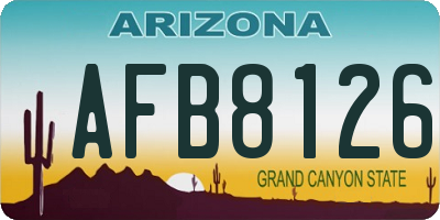 AZ license plate AFB8126