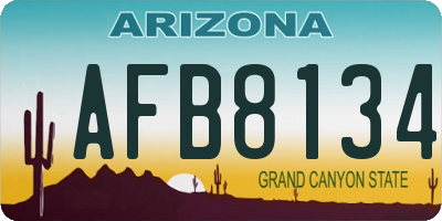 AZ license plate AFB8134