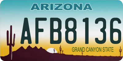 AZ license plate AFB8136