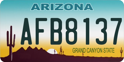 AZ license plate AFB8137