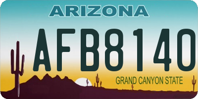 AZ license plate AFB8140