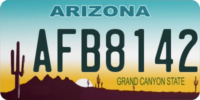 AZ license plate AFB8142