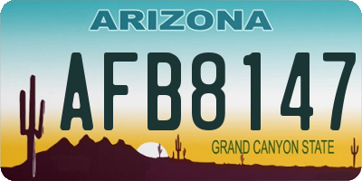 AZ license plate AFB8147