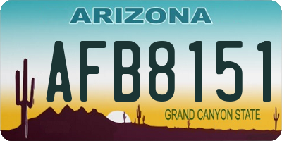 AZ license plate AFB8151