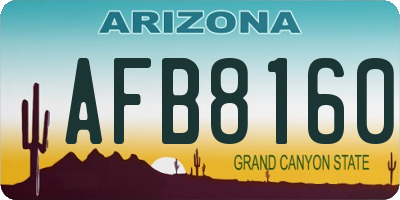 AZ license plate AFB8160