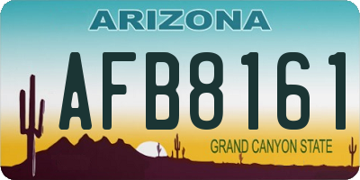 AZ license plate AFB8161