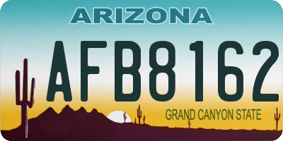 AZ license plate AFB8162