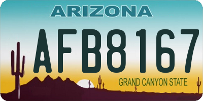 AZ license plate AFB8167