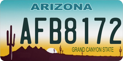 AZ license plate AFB8172