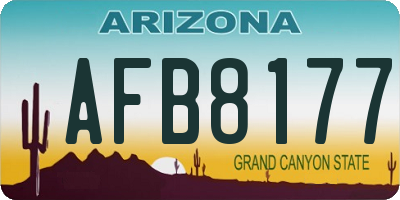 AZ license plate AFB8177