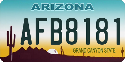AZ license plate AFB8181