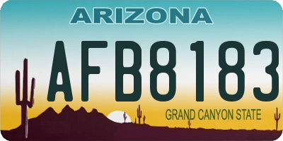 AZ license plate AFB8183