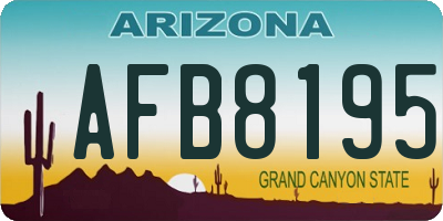 AZ license plate AFB8195