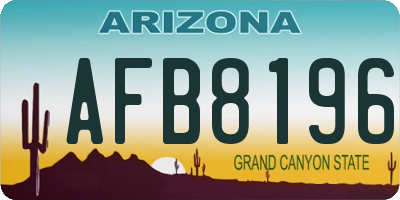 AZ license plate AFB8196