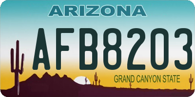 AZ license plate AFB8203